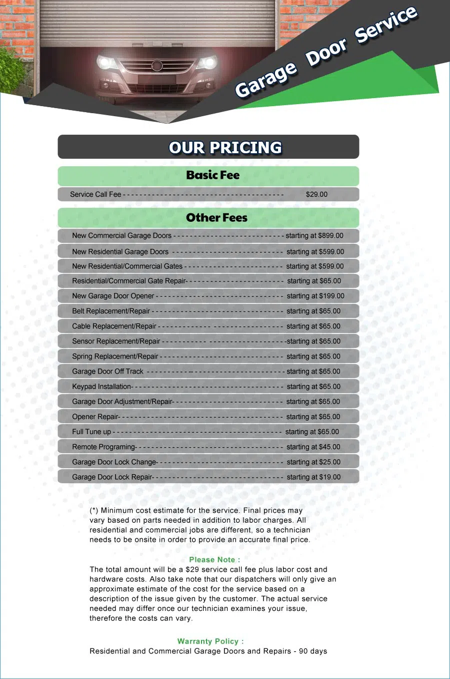 Galaxy Garage Door Service Corona, CA 951-426-0069